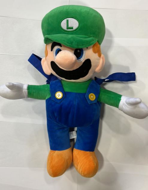 PELUCHE LUIGI AVEC GANSES POUR PORTER SUR LE DOS (MARIO BROS) 50 CM - 20 POUCES