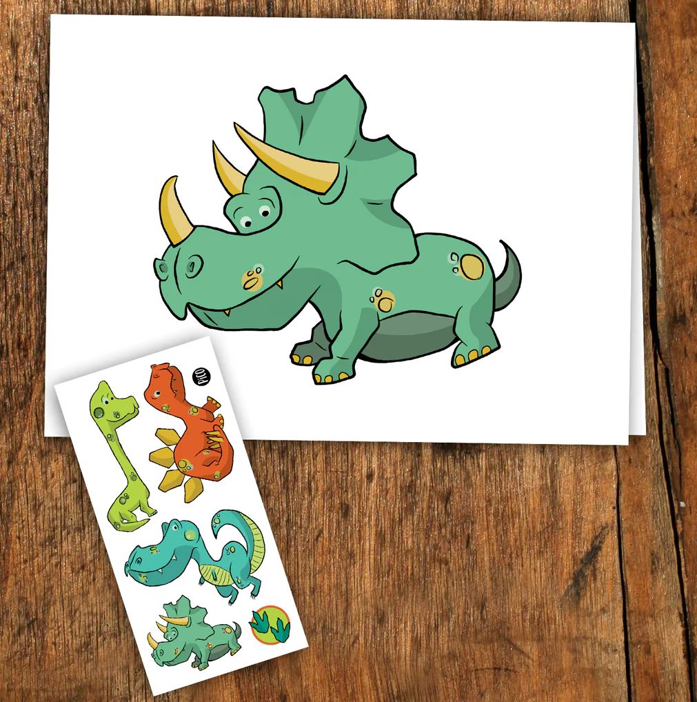 PICO TATTOO - GREETING CARD - DINOSAUR