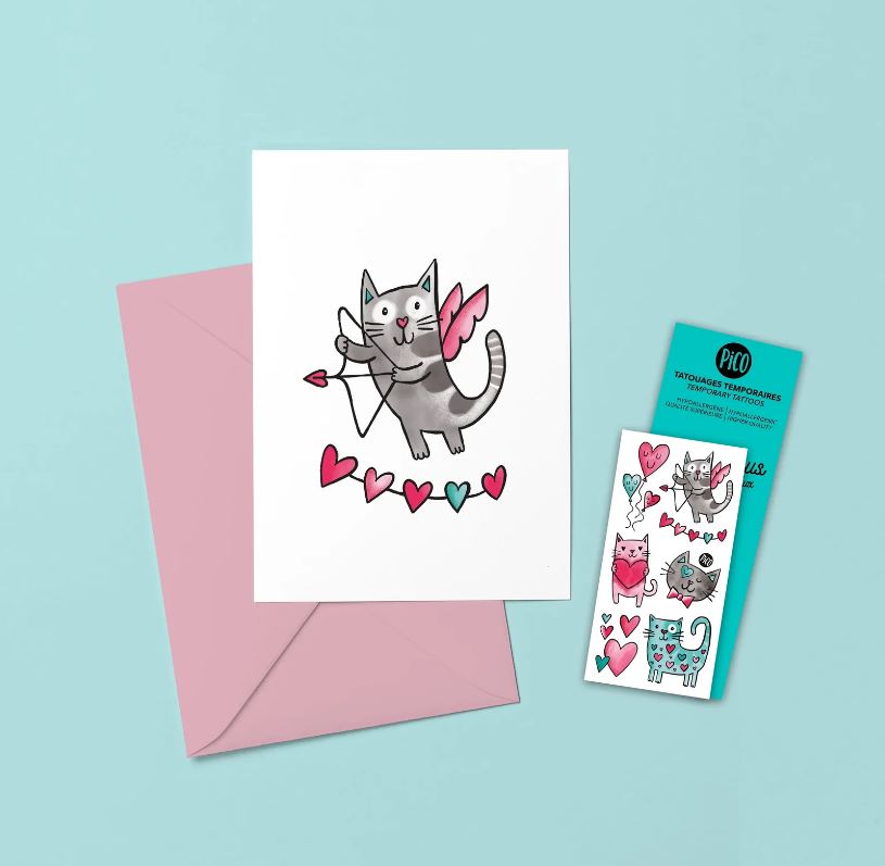 PICO TATTOO - WISH CARD - THE CAT IN LOVE