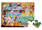 *26 JANOD CASSE-TÊTE 20 PIÈCES TACTILE - JOURNÉE AU ZOO #J02774