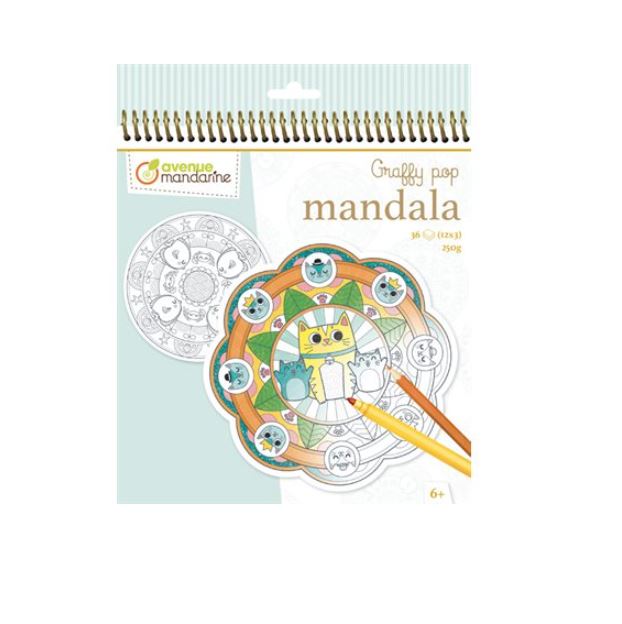 AVENUE MANDARINE - GRAFFY POP MANDALA - ANIMAUX (LIVRE)