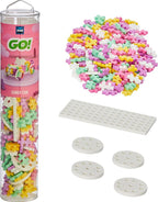 BLOCS PLUS-PLUS EN TUBE - VOITURE ROSE BONBON