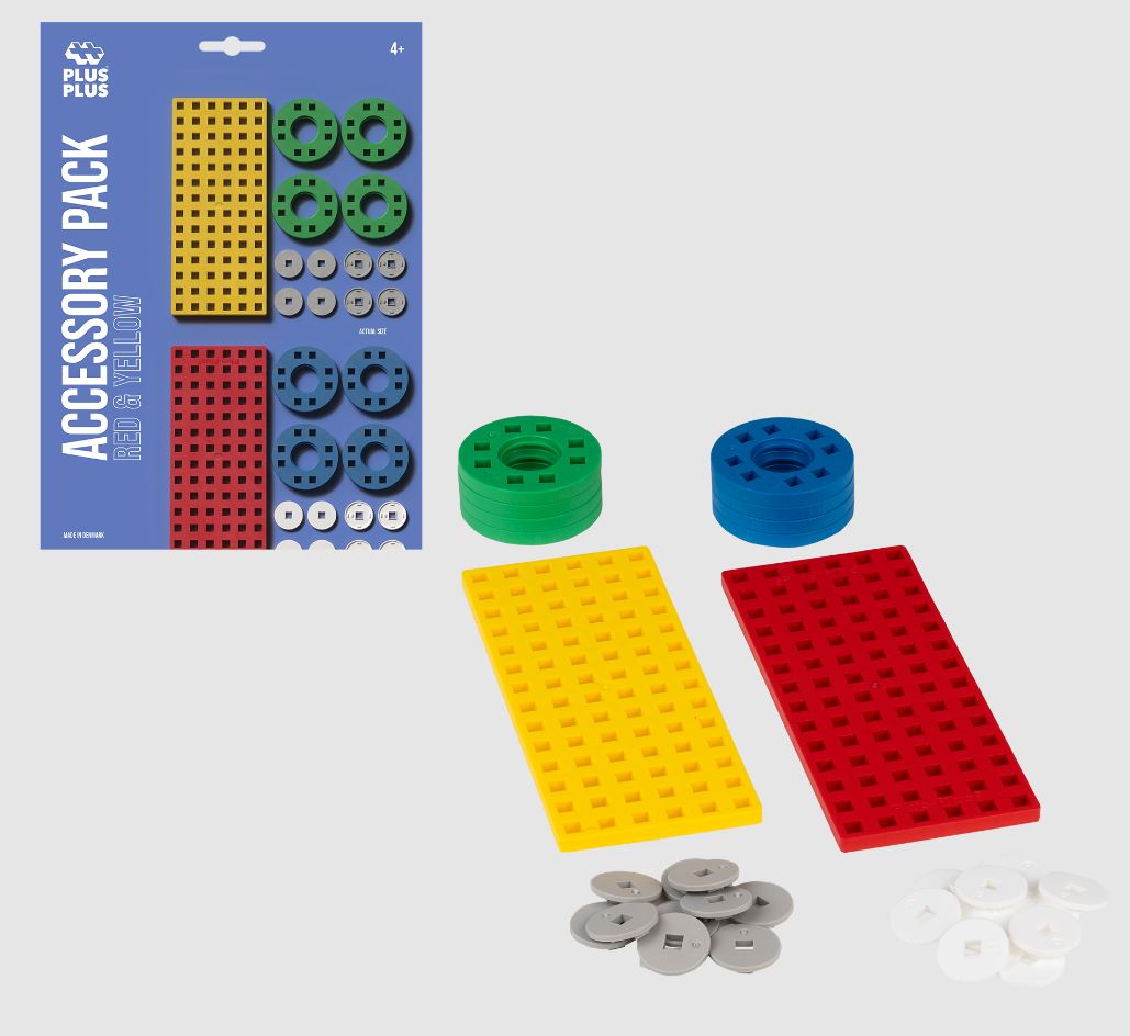 PLUS-PLUS BLOCKS - SMALL BASEPLATES AND WHEELS SET - BLUE PACK