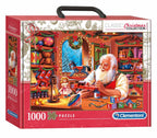 CLEMENTONI JIGSAW PUZZLE 1000 PIECES - SANTA'S WORKSHOP CARRY CASE #80971