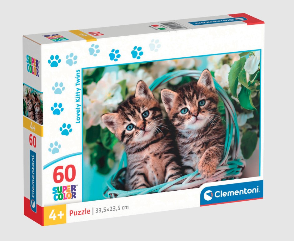 CLEMENTONI PUZZLE 60 PIECES - ADORABLE TWIN KITTENS #26599