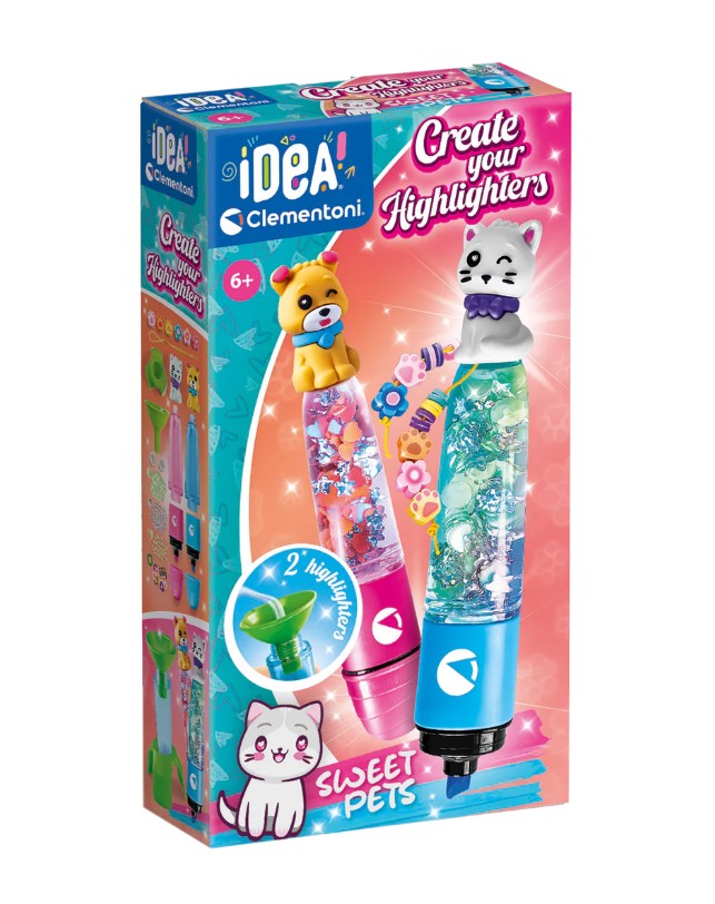 CLEMENTONI IDEA - CRÉE TES SURLIGNEURS - ADORABLES ANIMAUX DE COMPAGNIE