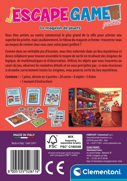 CLEMENTONI - ESCAPE GAME - THE TOY STORE (POCKET-SIZED)
