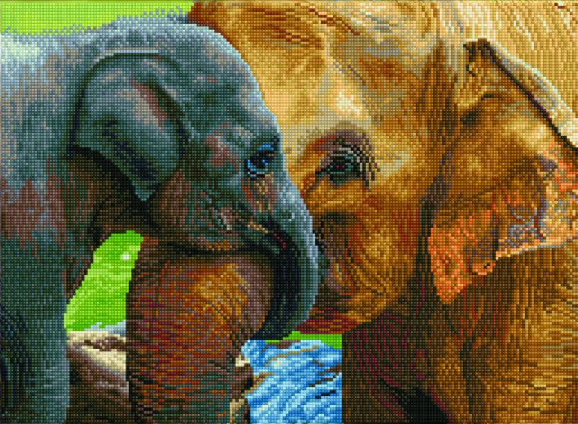 DIAMOND DOTZ CARRÉ - CONFORT DU BÉBÉ (ÉLÉPHANTS)