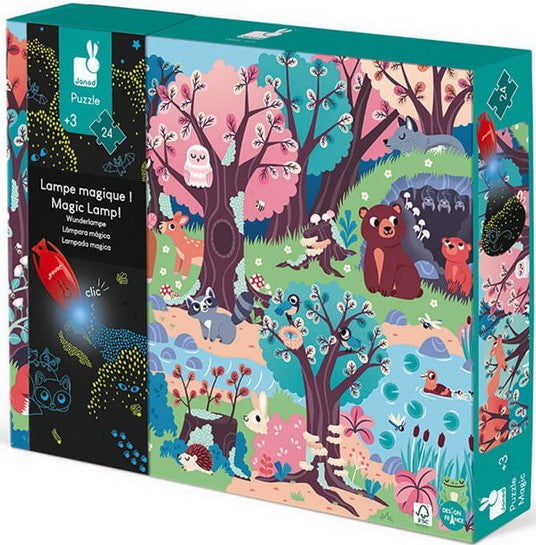 JANOD MAGICAL PUZZLE 24 PIECES - THE FOREST + MINI FLASHLIGHT