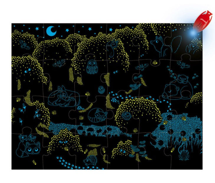 JANOD MAGICAL PUZZLE 24 PIECES - THE FOREST + MINI FLASHLIGHT