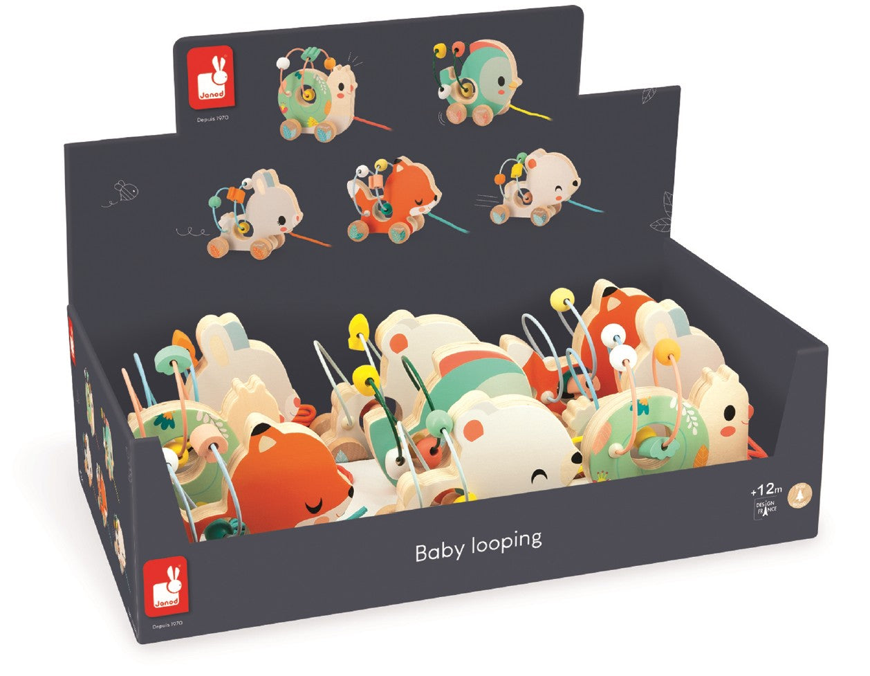 JANOD - PURE BEAD LABYRINTH - BABY LOOPING PULL-ALONG ASST