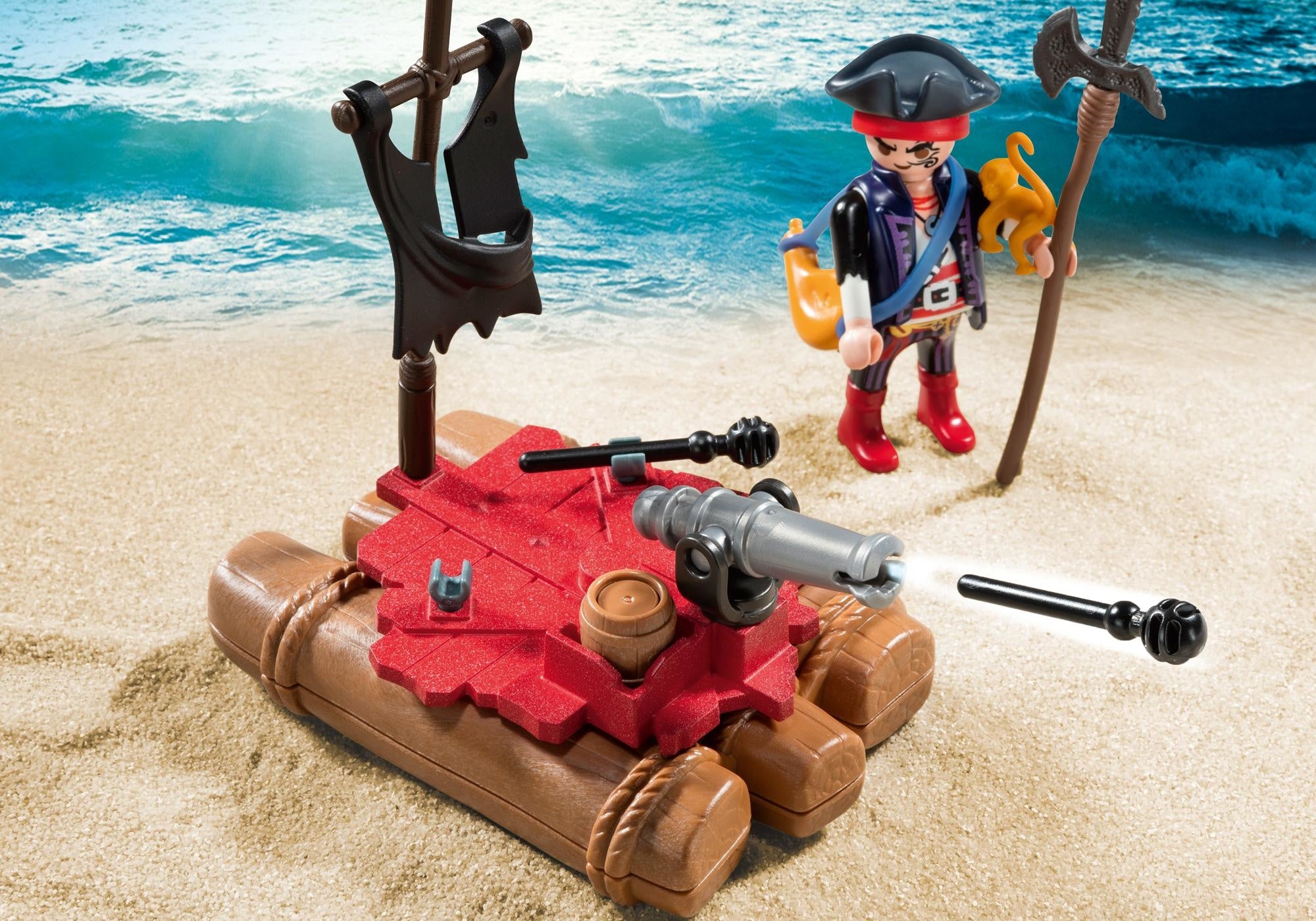 *25 PLAYMOBIL PIRATES - PIRATE CARRY CASE WITH RAFT #5655