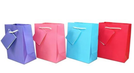 MINI GIFT BAG - 4 SOLID COLORS MATTE FINISH ASST