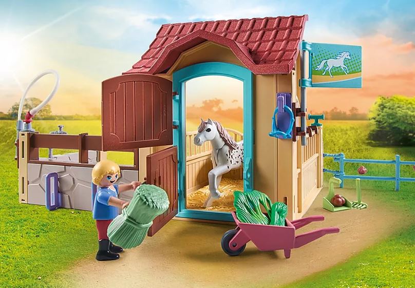 PLAYMOBIL HORSES OF WATERFALL - CAVALIÈRES AVEC BOX ET PONEYS #71494