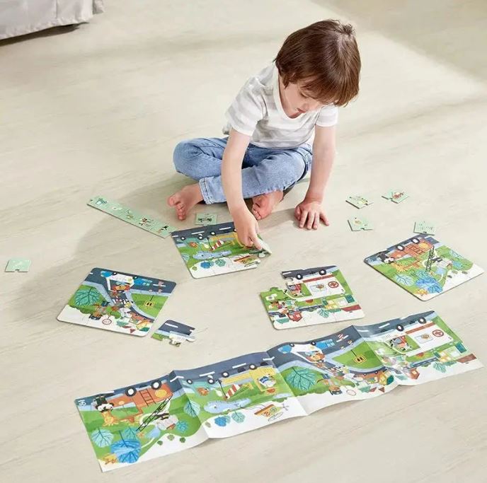 HAPE CASSE-TÊTE PROGRESSIF 4 EN 1 - 9-12-16-20 PIÈCES - VÉHICULES D'URGENCES #E1639