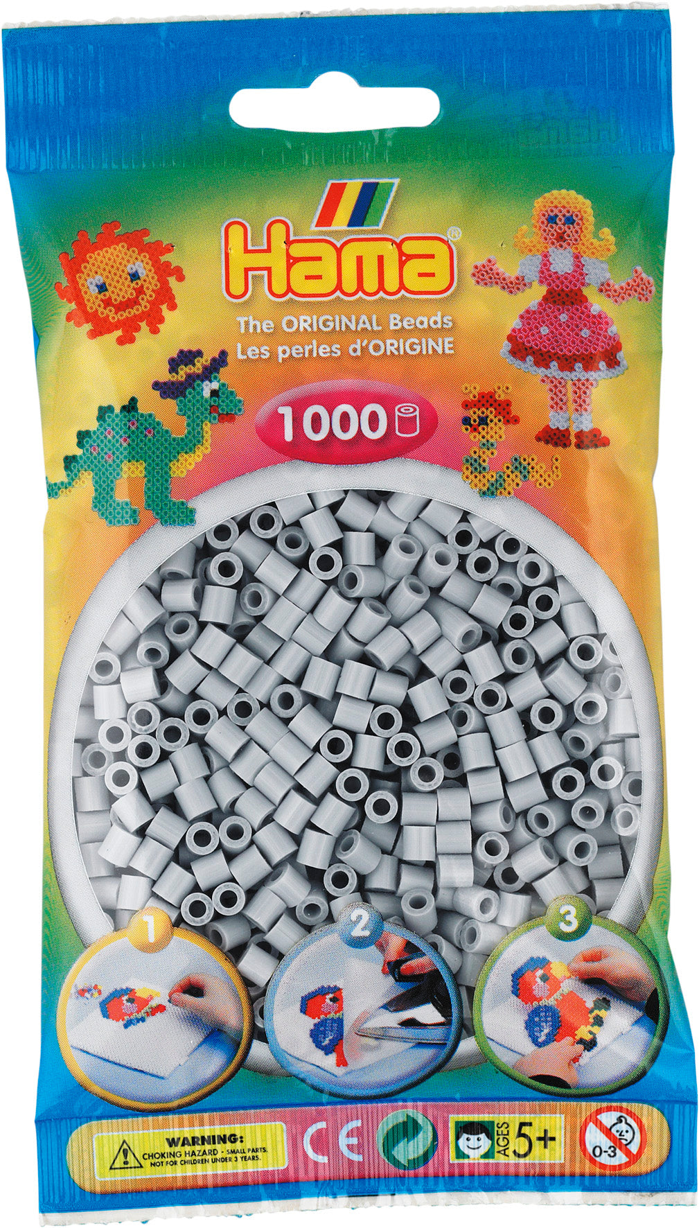 HAMA - PALE GREY HAMA BEADS BAG
