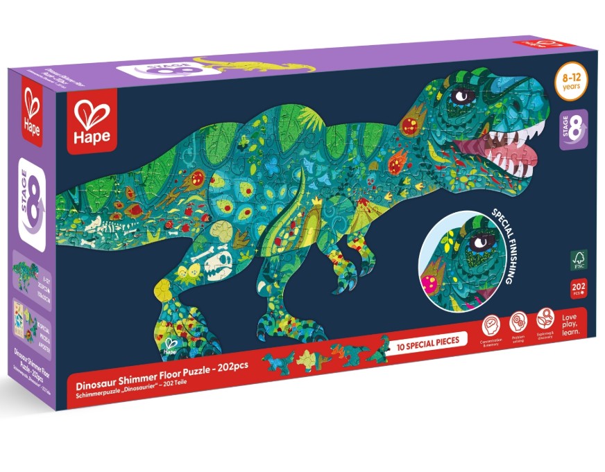 HAPE FLOOR PUZZLE 202 PIECES - DINOSAURS (SILHOUETTE) #E1667