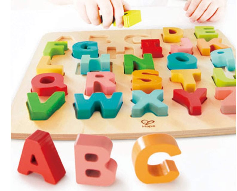 HAPE - WOODEN ALPHABET PUZZLE 24 PIECES - UPPERCASE LETTERS