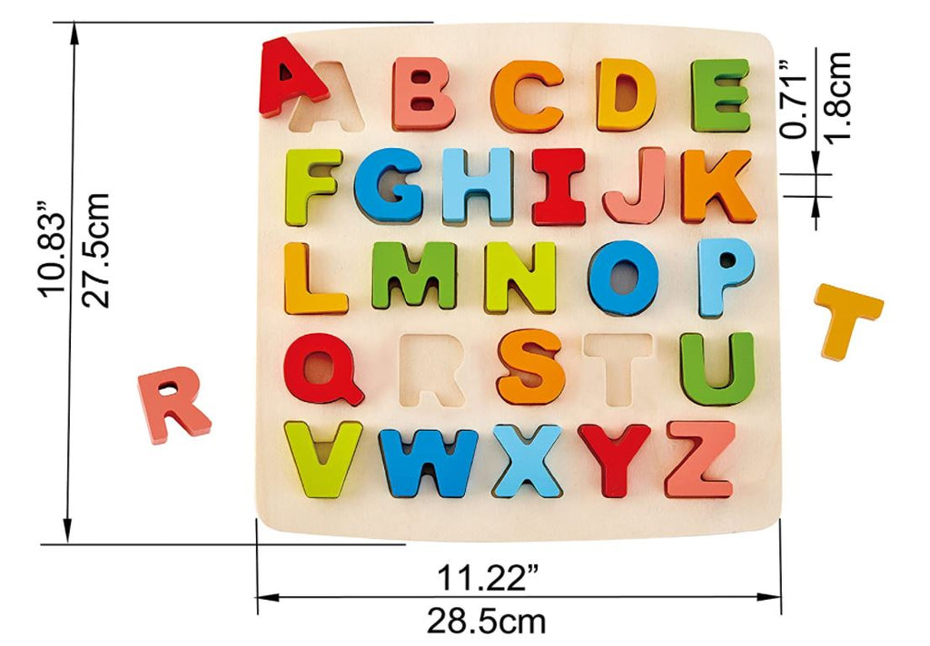 HAPE - WOODEN ALPHABET PUZZLE 24 PIECES - UPPERCASE LETTERS