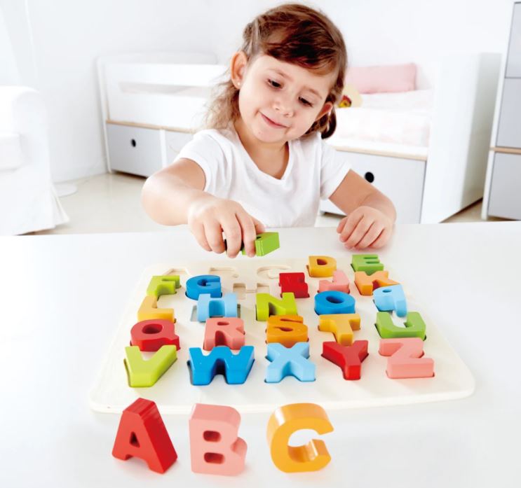 HAPE - WOODEN ALPHABET PUZZLE 24 PIECES - UPPERCASE LETTERS
