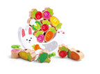 JEU D'ÉQUILIBRE ET D'ENFILAGE DE LAPINS EN BOIS