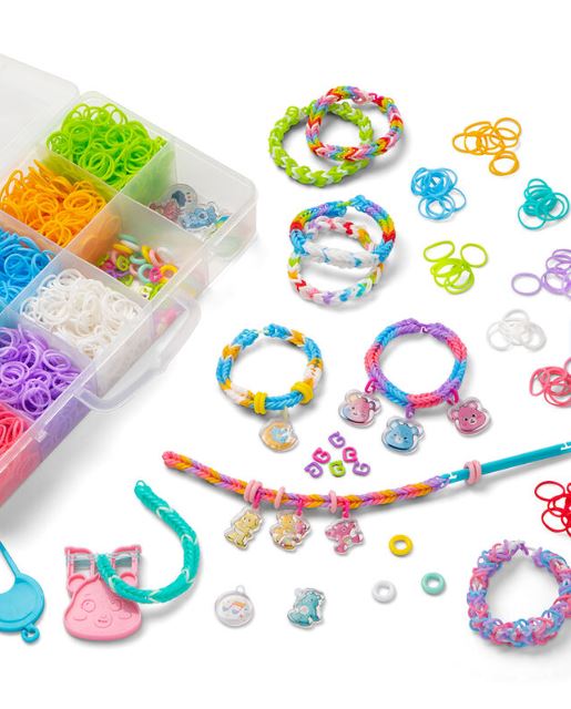 RAINBOW LOOM - ENSMBLE DE BRACELETS ET BRELOQUES À PARTAGER - CARE BEARS CUTE-TIQUE (CALINOURS)