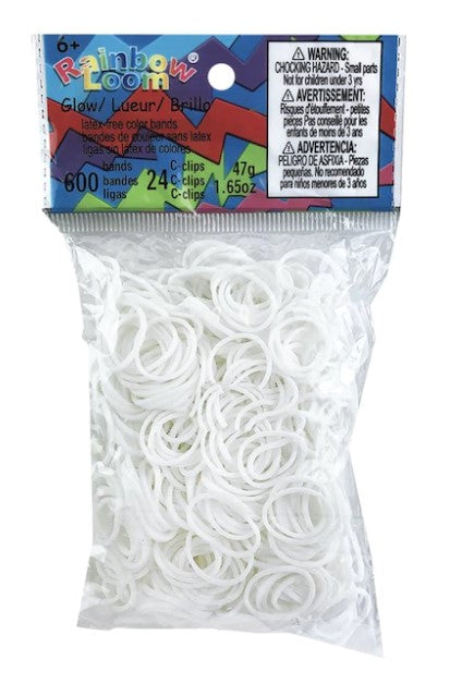 WHITE RAINBOW LOOM ELASTIC REFILL BAGS