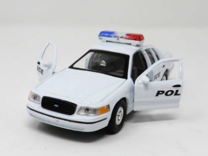 WHITE FORD POLICE CAR