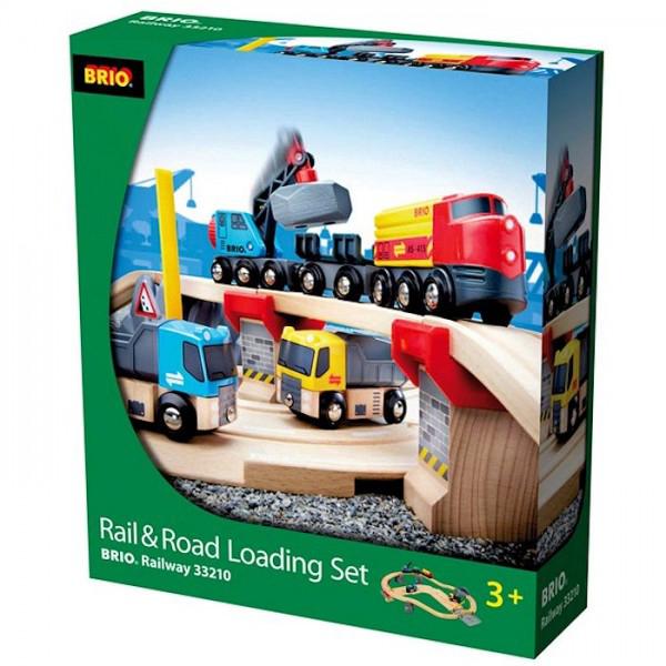 BRIO - ENSEMBLE DE CHARGEMENT RAIL ET ROUTE (CIRCUIT ROND AVEC DÉNIVELÉ) "MEILLEUR VENDEUR" #33210