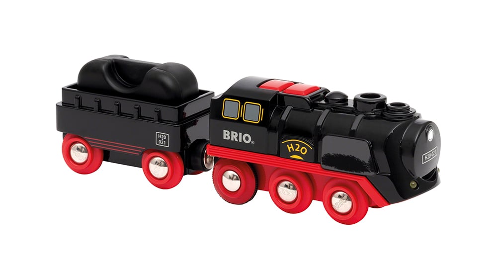 BRIO - LOCOMOTIVE À VAPEUR NOIR À PILES #33884