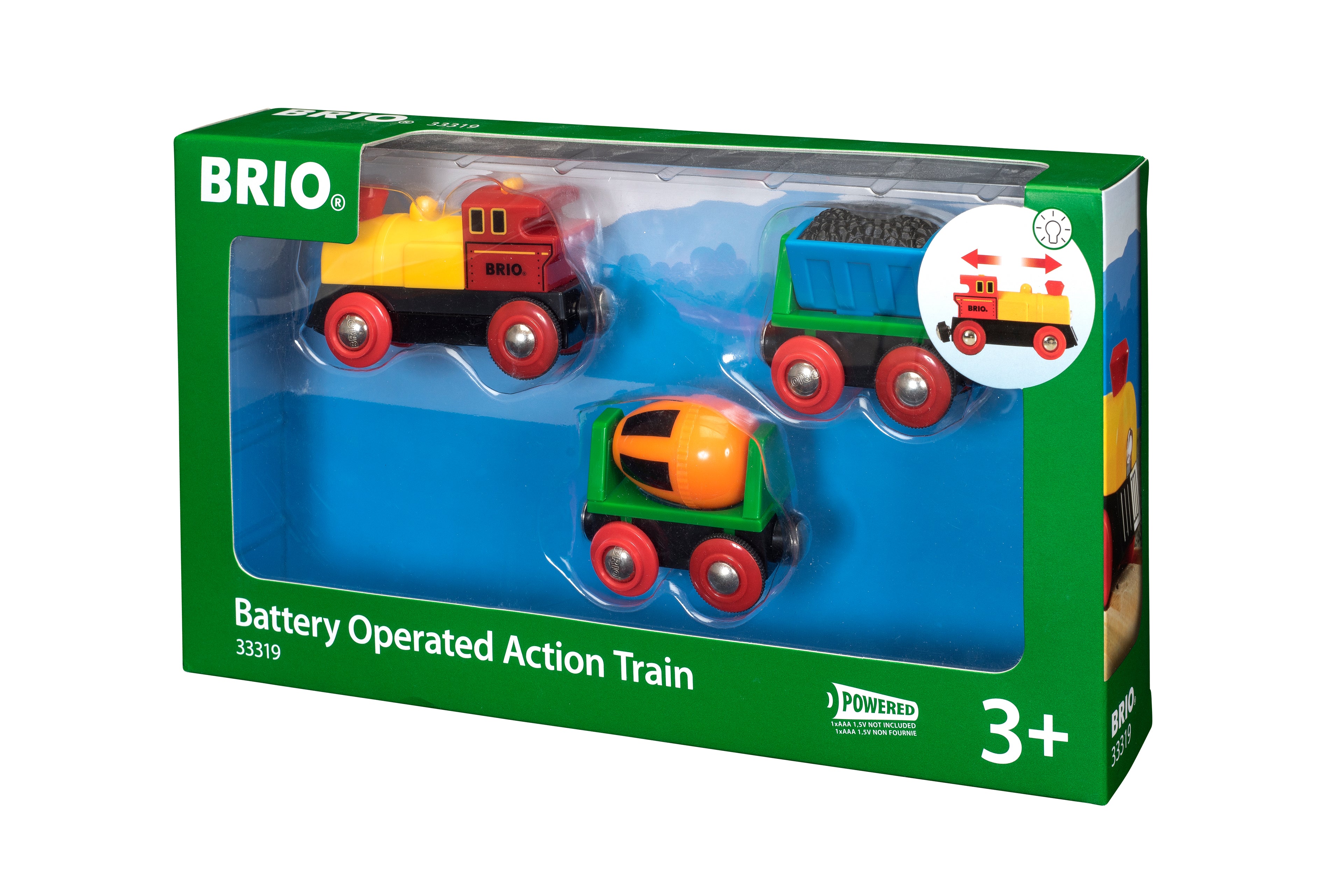 BRIO - BATTERY-POWERED FREIGHT TRAIN WITH LIGHT #33319