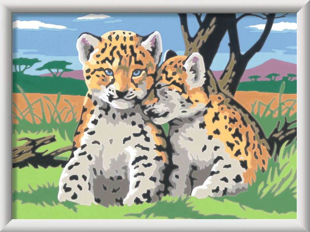PEINTURE À NUMÉROS CREART RAVENSBURGER - AMIS DE SAFARI - 7" X 10" PETITE