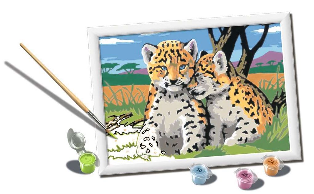 PEINTURE À NUMÉROS CREART RAVENSBURGER - AMIS DE SAFARI - 7" X 10" PETITE