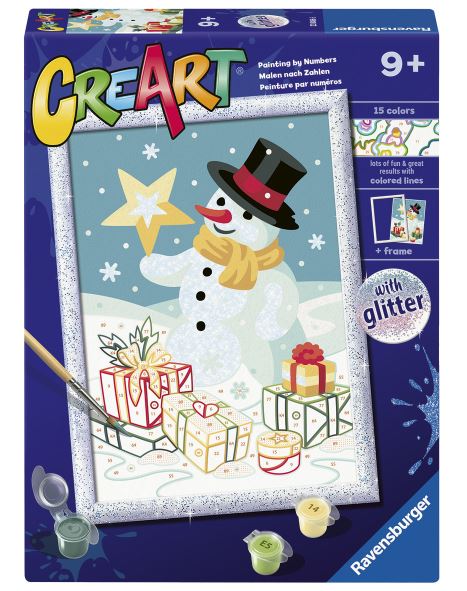 PEINTURE À NUMÉROS CREART RAVENSBURGER - BONHOMME DE NEIGE - 7" X 10" PETITE