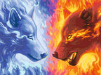 PEINTURE À NUMÉROS CREART RAVENSBURGER - LOUPS DE FEU ET DE GLACE - 12" X 16" GRANDE
