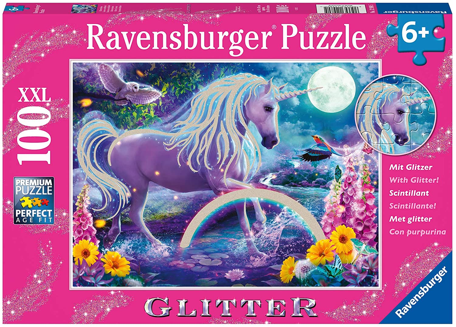 RAVENSBURGER CASSE-TÊTE 100 PIÈCES - LICORNE SCINTILLANTE #12980