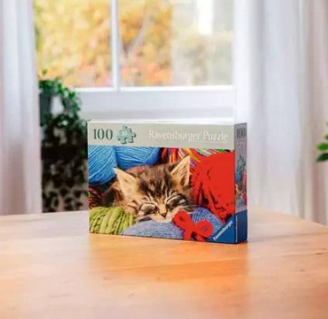 RAVENSBURGER JIGSAW PUZZLE 100 PIECE XL - YARN CAT #12001363