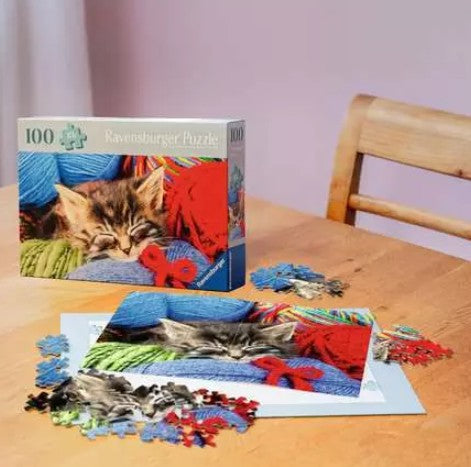 RAVENSBURGER JIGSAW PUZZLE 100 PIECE XL - YARN CAT #12001363