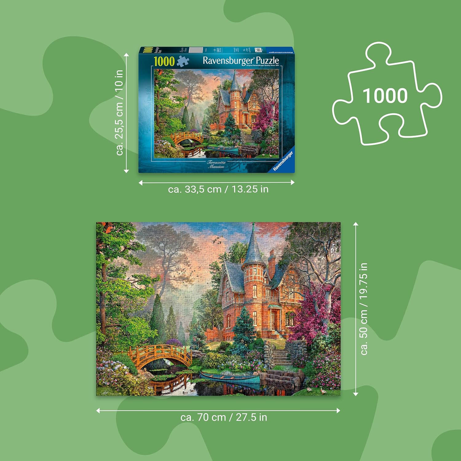 RAVENSBURGER CASSE-TÊTE 1000 PIÈCES - MANOIR TERRE CUITE (TERRACOTTA) #12001717