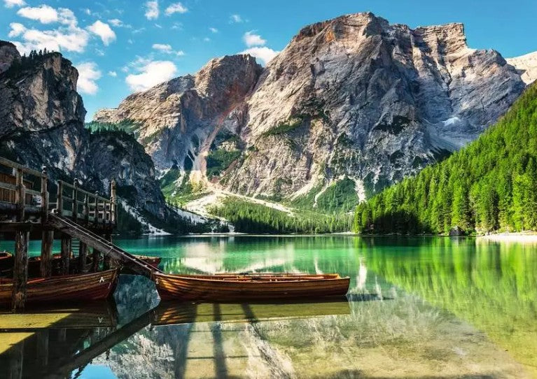 RAVENSBURGER JIGSAW PUZZLE 1000 PIECES - LAKE BRAIES, SOUTH TYROL, ITALY #12000363