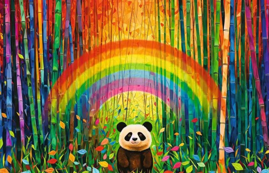 RAVENSBURGER JIGSAW PUZZLE 200 PIECES - PUZZLE MOMENTS - BAMBOO PANDA #12001322