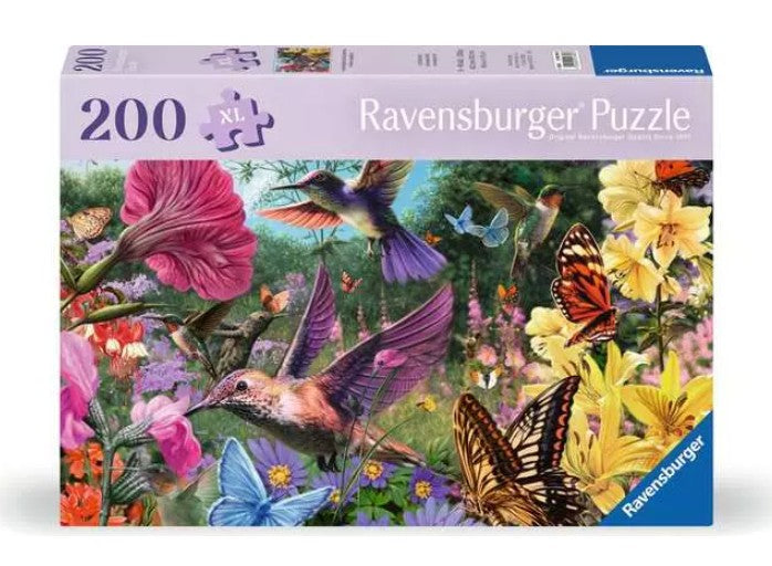 RAVENSBURGER JIGSAW PUZZLE 200 PIECES XL - HUMMINGBIRDS AND BUTTERFLIES #12001369