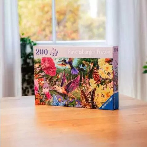 RAVENSBURGER JIGSAW PUZZLE 200 PIECES XL - HUMMINGBIRDS AND BUTTERFLIES #12001369