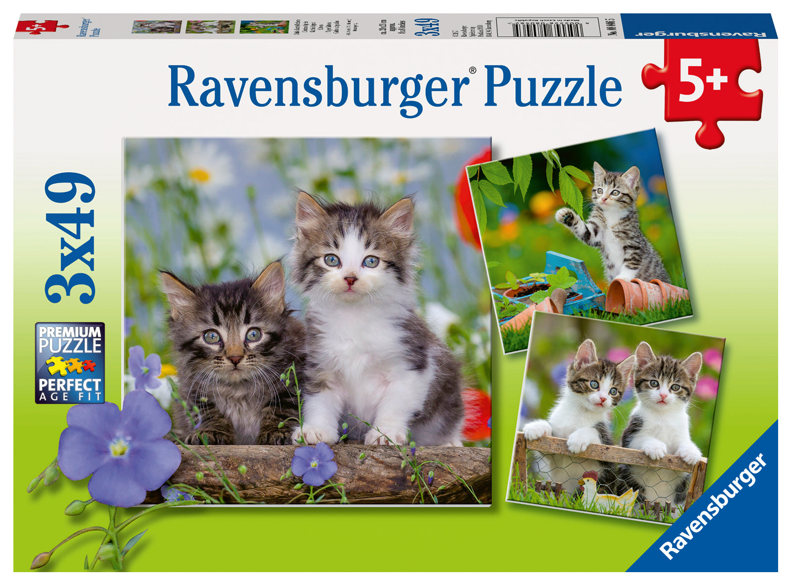 RAVENSBURGER JIGSAW PUZZLE 3 X 49 PIECES - TABBY KITTENS #08046