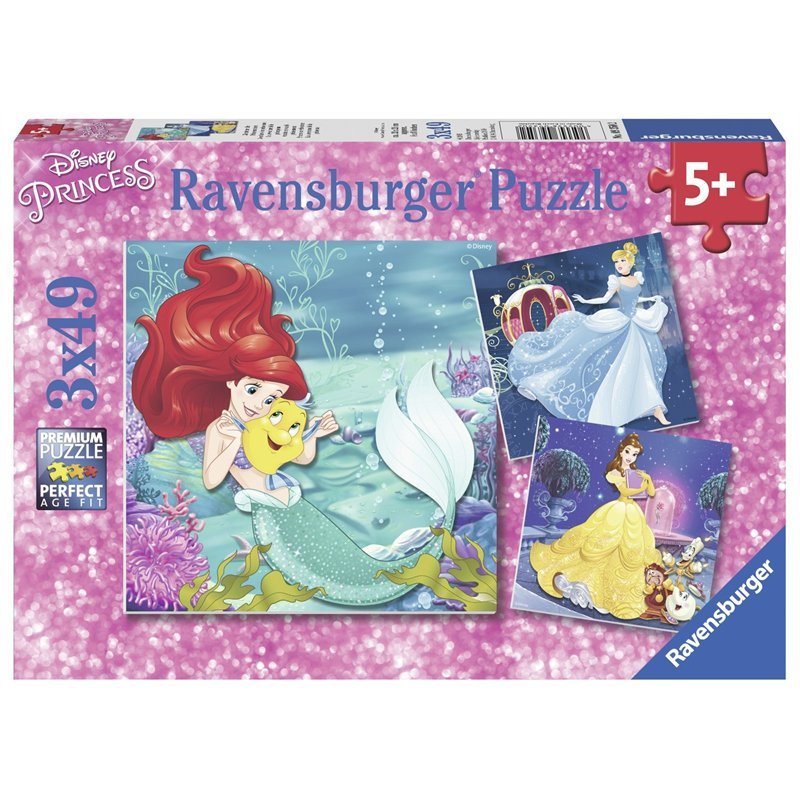 RAVENSBURGER PUZZLE 3 X 49 PIECES - DISNEY PRINCESS ADVENTURES #09350