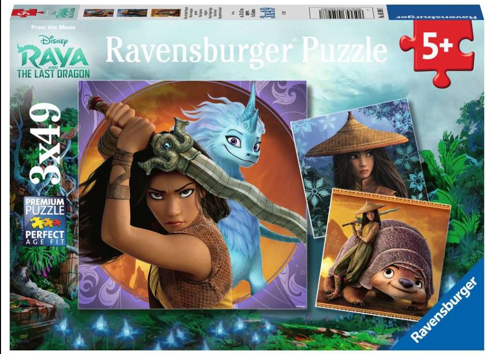 RAVENSBURGER CASSE-TÊTE 3 X 49 PIÈCES - DISNEY RAYA ET LE DERNIER DRAGON #05098