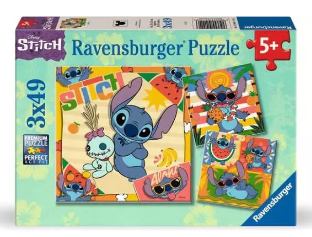 RAVENSBURGER JIGSAW PUZZLE 3 X 49 PIECES - DISNEY STITCH #12004114