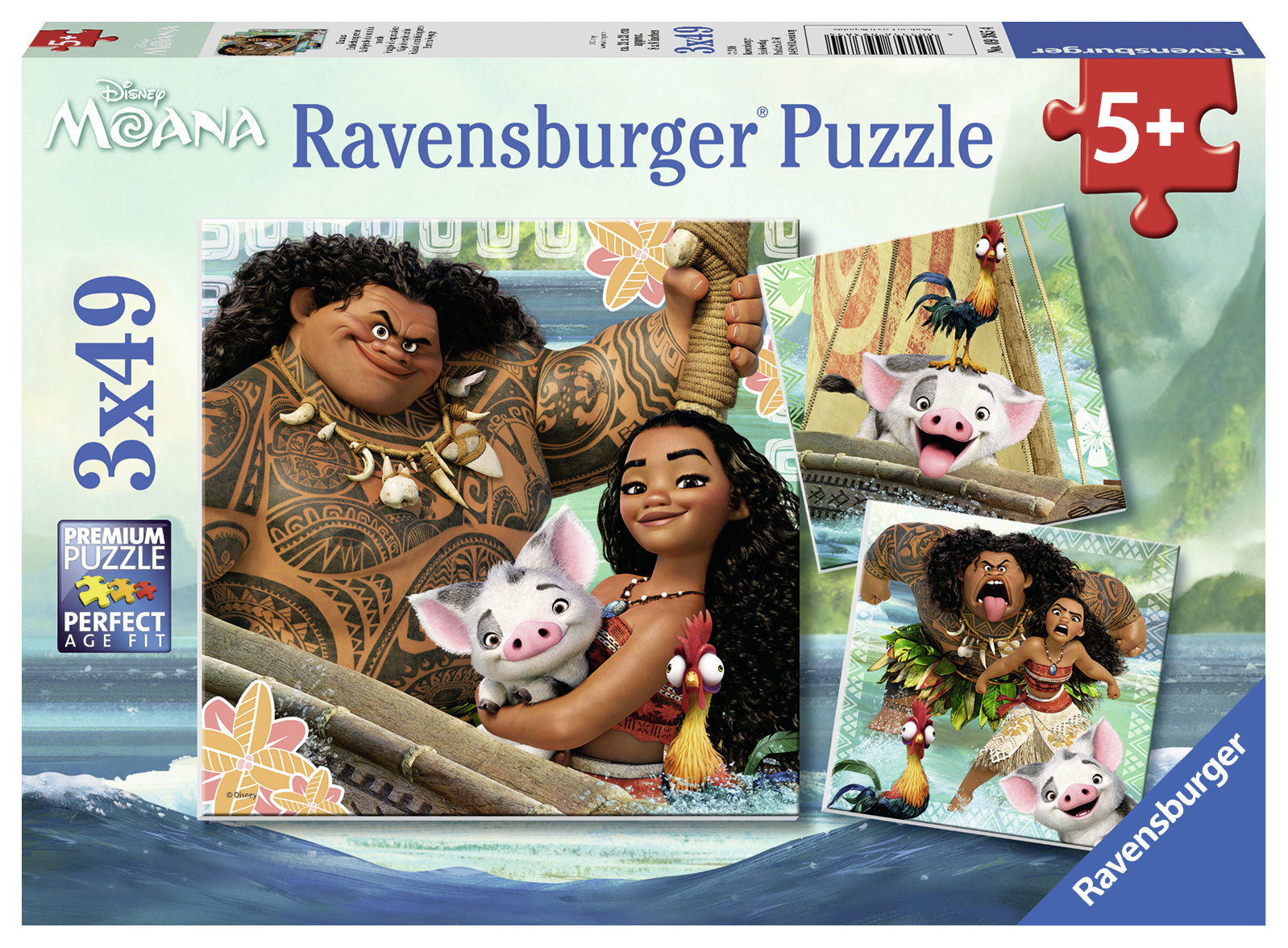 RAVENSBURGER JIGSAW PUZZLE 3 X 49 PIECES - MOANA THE LEGEND OF THE END OF THE WORLD #09385