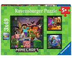 RAVENSBURGER JIGSAW PUZZLE 3 X 49 PIECES - MINECRAFT BIOMES #05621