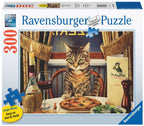 RAVENSBURGER CASSE-TÊTE 300 LARGES PIÈCES ADULTE - DÎNER POUR UN (CHAT) #16936